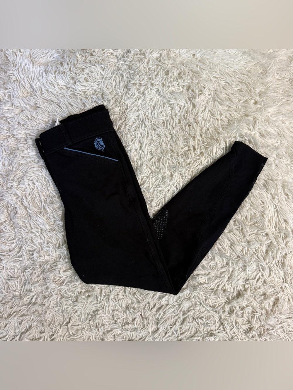 Women’s Size 28R Black Equinavia Knee Patch Horseback Riding Breeches. Good Cond